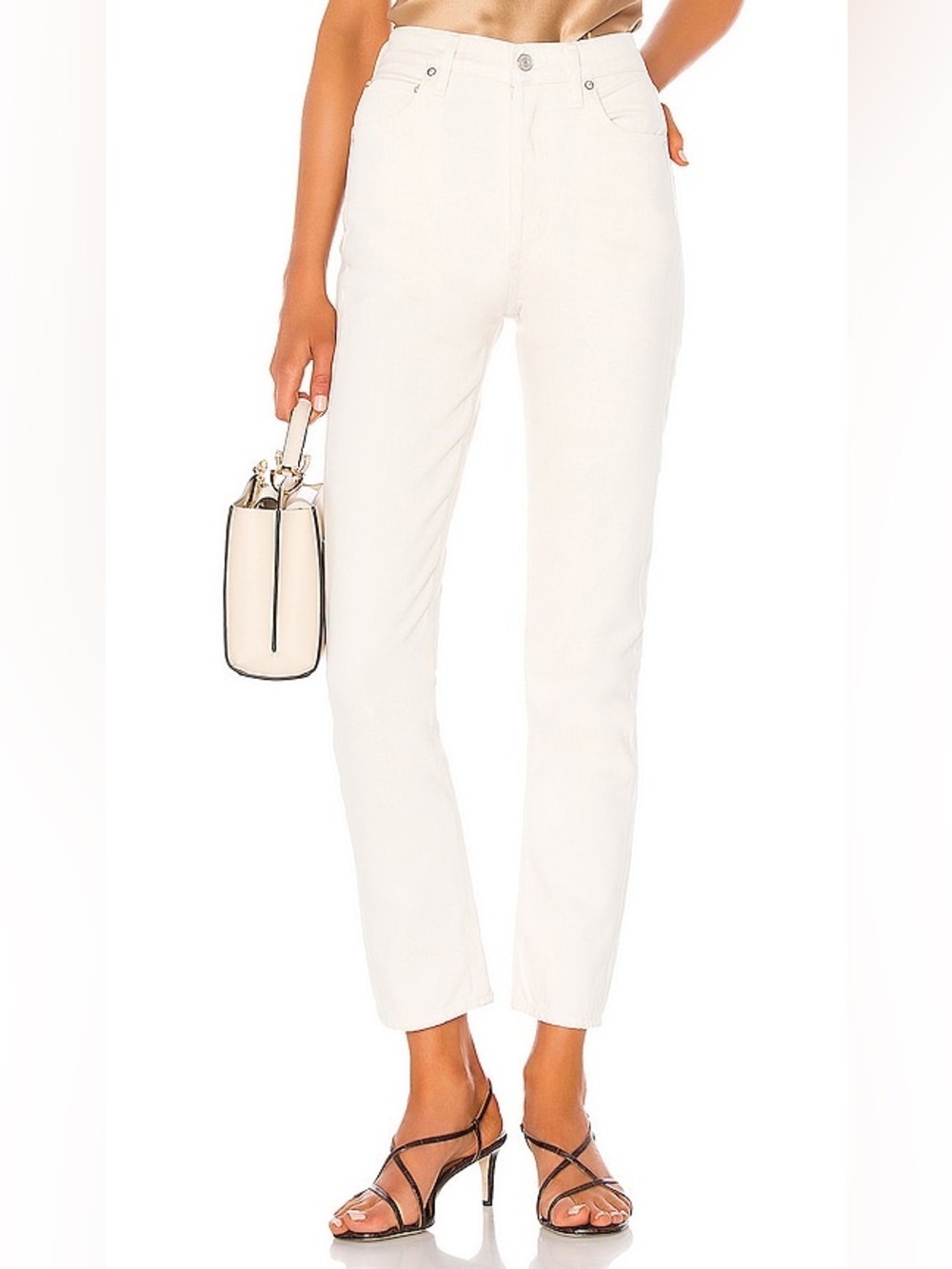 AGOLDE remy off white slim straight high rise jeans 26 - Picture 8 of 8